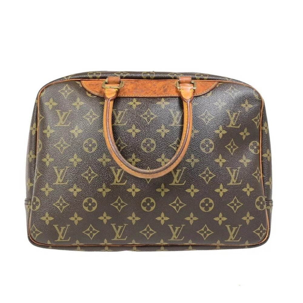 LOUIS VUITTON LV Logo Deauville Hand Bag Monogram Leather Brown - Picture 3 of 16